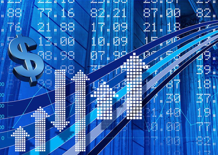 Real Effective Exchange Rate appreciates 2.1 % 1 Financial business themed illustration with financial numbers and US dollar symbol in blue