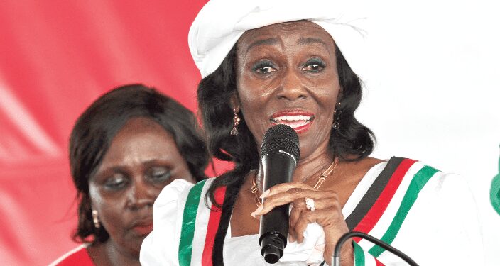 Former First Lady and Flagbearer of the NDP, Nana Konadu Agyeman- Rawlings