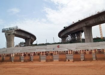 A section of the ongoing Pokuase Interchange