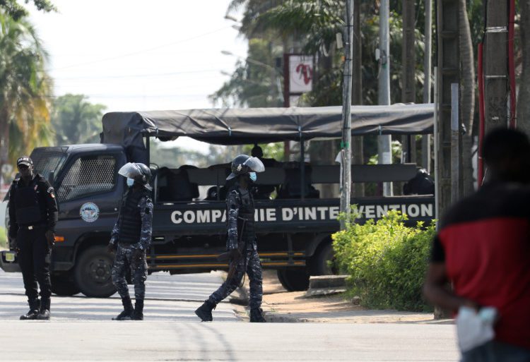 Ivory Coast: Security forces surround homes of opposition leaders 1 Members of Ivory Coast security forces, surround the residence of former President Henri Konan Bedie. Image: REUTERS