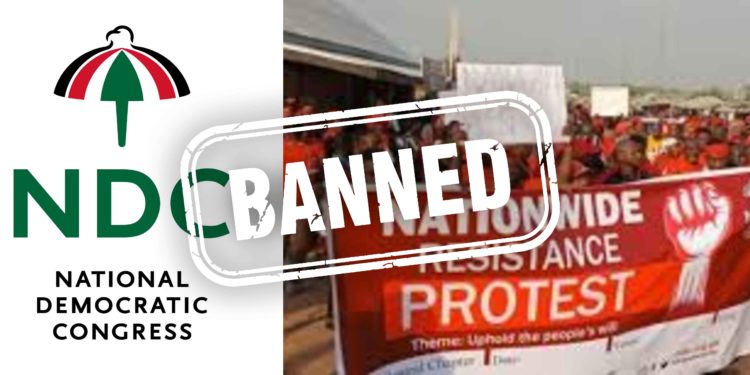 NDC Banned From Protesting In Accra 1 NDC Canvas Size 1