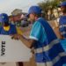 Electoral Commission workers setting up