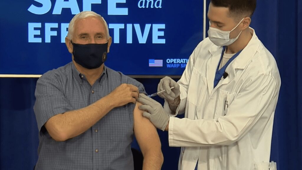 Joe Biden receives vaccine as US surpasses 18 million cases 2 mIKE PENCE 2
