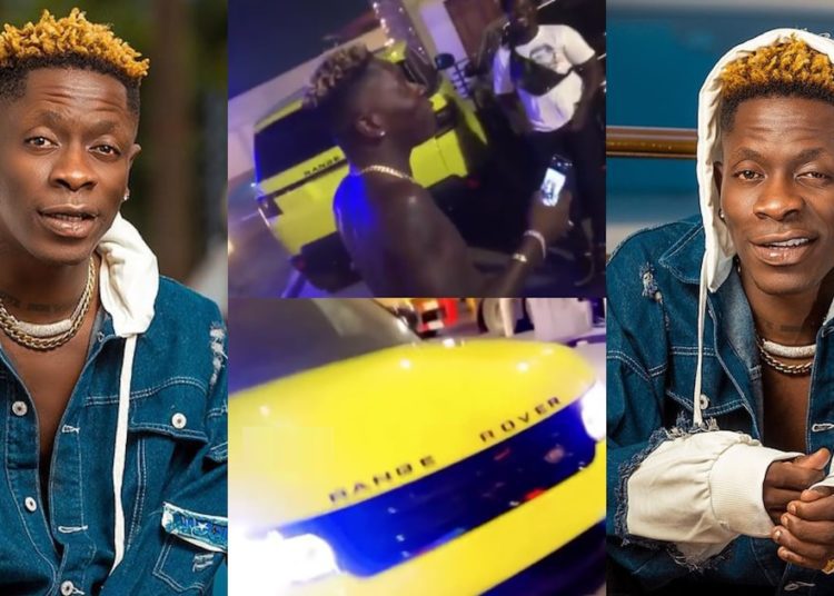 Charles Nii Armah Mensah Jnr, known professionally as Shatta Wale, has been spotted in a new yellow Range Rover.