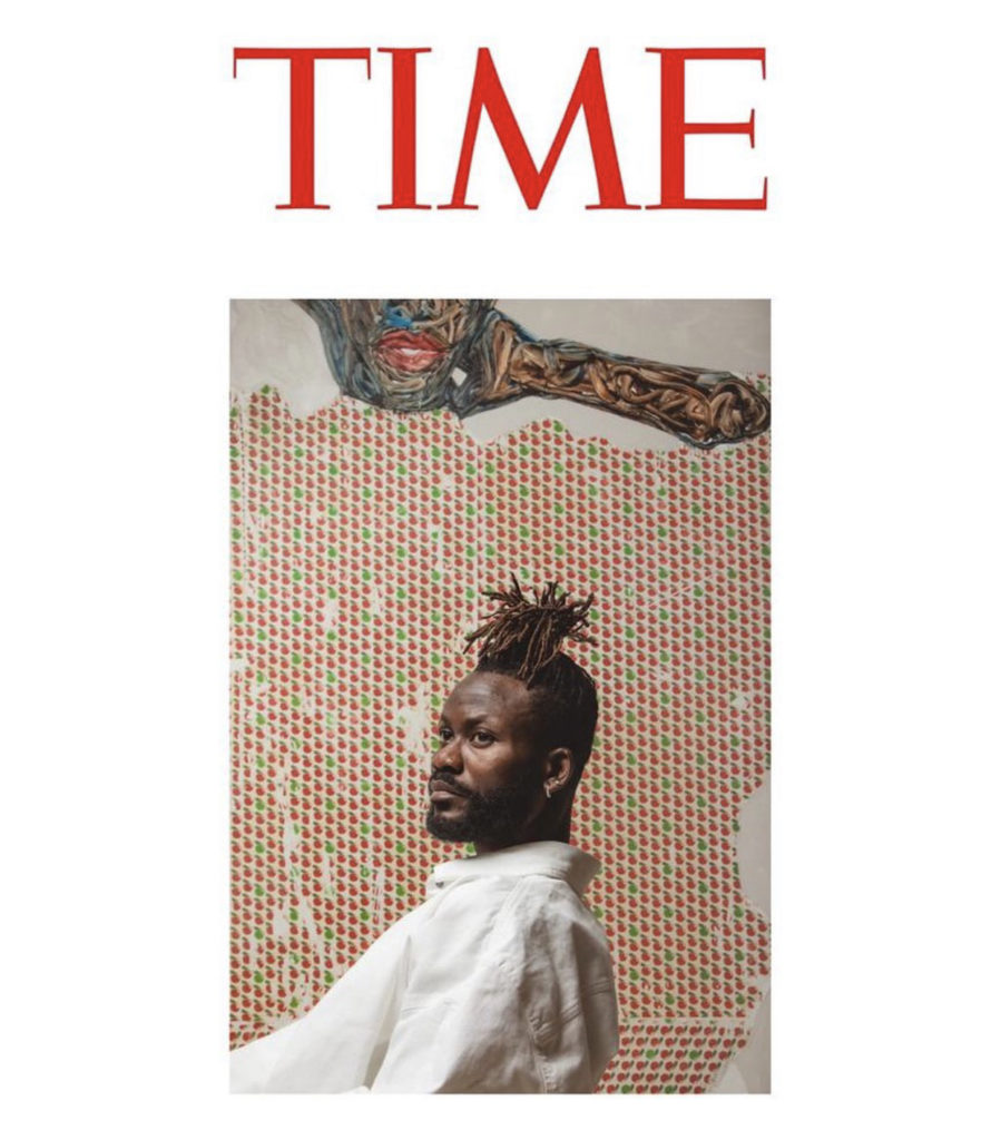 Ghanaian award-winning portraiture and figurative painter, Amoako Boafo, has been listed by TIME as the 'rising art world superstar'.