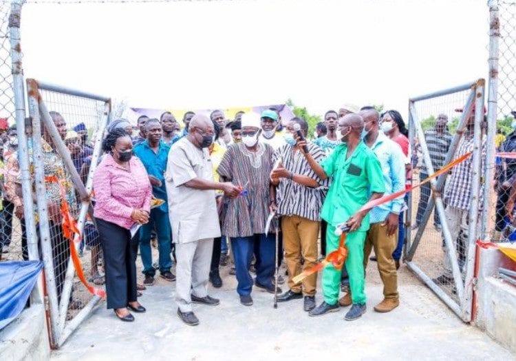 MESTI Minister commissions shea nuts processing factory in North East Region 1 The MESTI Minister at the commissioned gari processing facility.