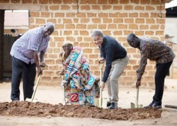 The sod cutting for the commencement of the project.