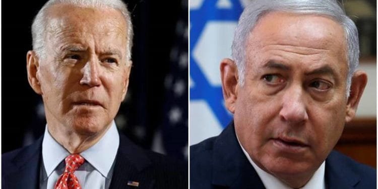 President Joe Biden (L) and Benjamin Netanyahu