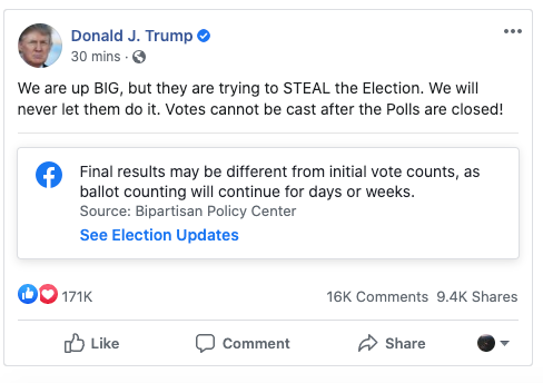 Facebook oversight board upholds Donald Trump’s suspension 3 Screen Shot 2020 11 03 at 10.18.08 PM