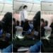 Shocking as Tailor seen working with sewing machine on a plane mid-air An unidentified man has been captured in a viral video working with his sewing machine on plane mid-air.