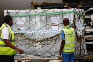 Ghana has taken delivery of some 249,600 AstraZeneca vaccines at the Kotoka International Airport, today, August 18, 2021.