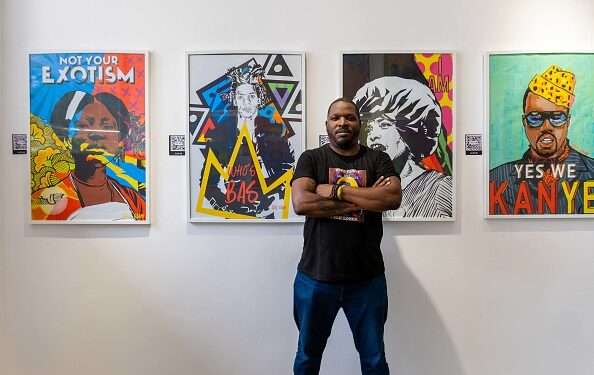Fred Ebami, inspired by Andy Warhol's pop-art movement is exploring African and African-American icons with colorful, digitally drawn portraits.