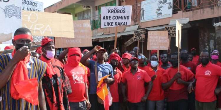 Residents of YIlo Krobo protesting
