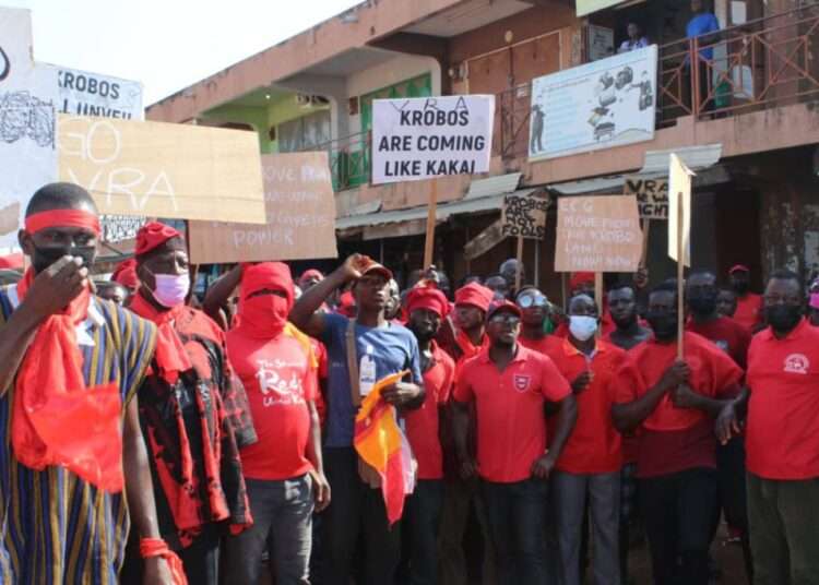 Residents of YIlo Krobo protesting