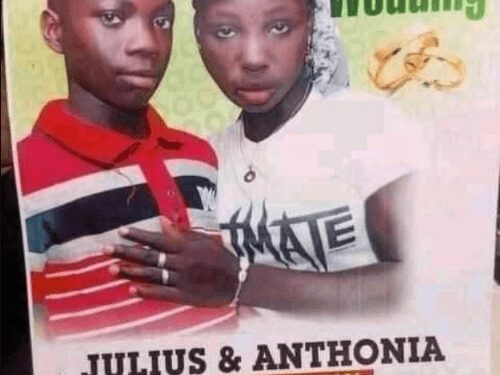 “Arrest both parents”– Netizens express Outrage as Underage Boy Marries Underage Girl 1 netizens have expressed outrage after photos of an underage ''married couple'' were shared online. The boy named Julius allegedly got married to a girl named Anthonia