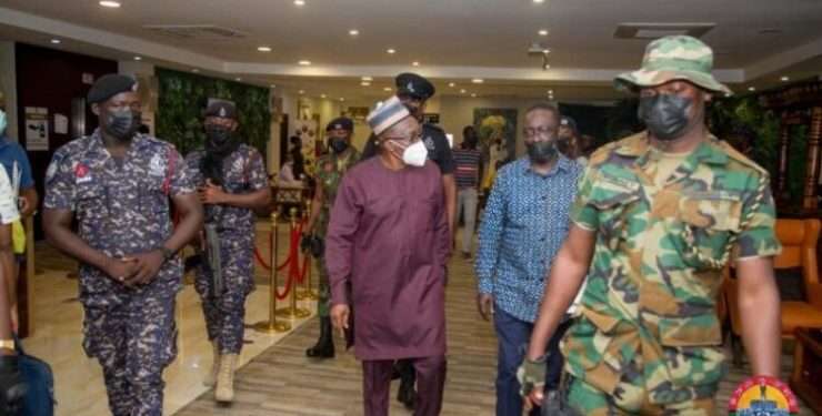Speaker of Parliament, Alban Bagbin with his military escort