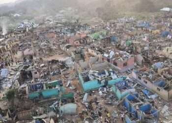 The state of the Apiate buildings after the explosion