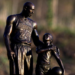 A sculpture of NBA great Kobe Bryant and his daughter Gianna "Gigi" Bryant was brought on Wednesday to the helicopter crash site where they perished alongside seven others on a hillside near Los Angeles two years ago.