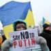 ‘Say no to Putin’: Ukrainians Flag Up to Support Protests in Kazakhstan 12 Kazakhstan: Demonstrators in Kyiv and Kharkov, cities in Ukraine have flown the blue and gold flag of Kazakhstan high, where Russian troops have been sent to suppress ongoing riots.