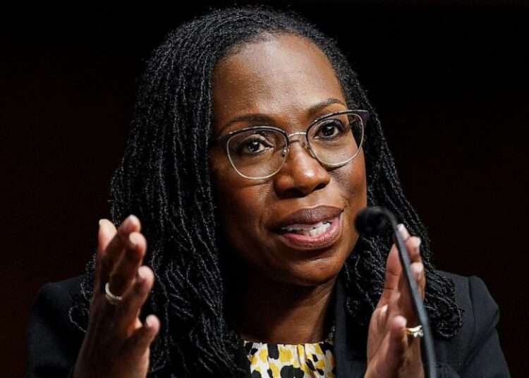Ketanji Brown Jackson, nominated to be a US Circuit Judge for the District of Columbia Circuit, testifies before a Senate Judiciary Committee hearing on pending judicial nominations on Capitol Hill, April 28, 2021.