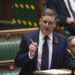 UK Parliament, Britain's Labour leader Sir Keir Starmer speaks during Prime Minister's Questions in the House of Commons in London, Wednesday, Nov. 11, 2020. (Jessica Taylor/UK Parliament via AP)