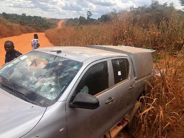 The Toyota Hilux carrying the money