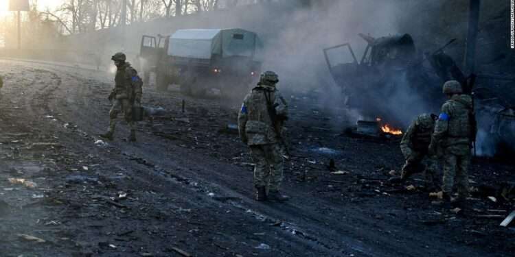 Ukrainian Fighters Gaining Ground on West Kyiv 1 Massive explosions lit up the night sky near the Ukrainian capital Kyiv