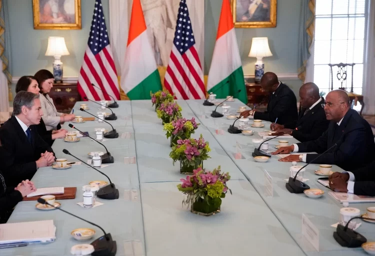 US Secretary of State Antony Blinken (L) listens as he meets with Ivory Coast Prime Minister Patrick Achi at the State Department in Washington, DC, on March 14, 2022 [File Photo: Elizabeth Frantz/AFP Photo]