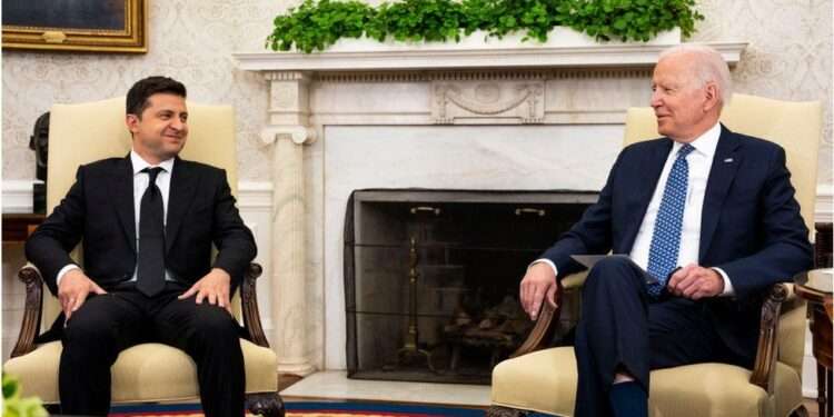 Zelenskyy to Address Congress as US Pledges $800m Military aid 1 President Zelensky with US President Biden at the White House last year
