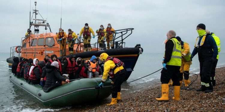 The number of people crossing the English Channel has risen sharply this year
