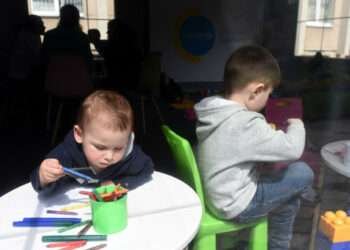 Displaced Children Play to Forget War in Western Ukraine 3 Russia's invasion of Ukraine has forced at least two thirds of the country's 7.5 million children to flee their homes