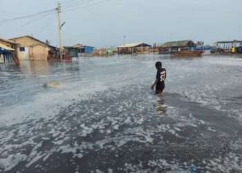 Floods at Akplabanya area in Ada West