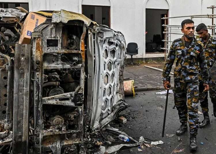 Sri Lanka Protest: Security Forces Tasked to Open Fire on Law-Breakers 1 Streets were largely calm on Tuesday but there were signs of the protests everywhere