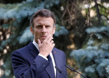 French President Emmanuel Macron in Kyiv on June 16, 2022