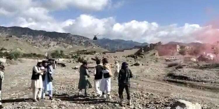 Rescuers have been arriving in Paktika province by helicopter