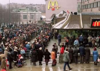 The first McDonald's in Moscow drew a huge crowd on its opening day in January 1990