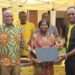CEO-MTN-Selorm-Adadevoh (2nd-Left)
presents Laptops to Officials of Asokwa MA Basic School as part of the 2022 Ashantifest Yello Care Digital caravan