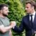 Ukrainian President Volodymyr Zelenskyy (left) and French President, Emmanuel Macron
