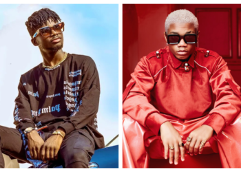 A collage of Kuami Eugene and Kidi