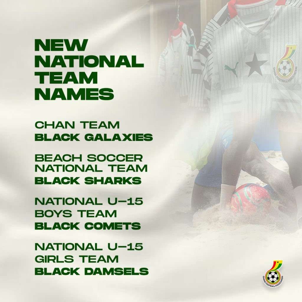 GFA Releases New Names For 4 National Teams, Local Black Stars Renamed ...