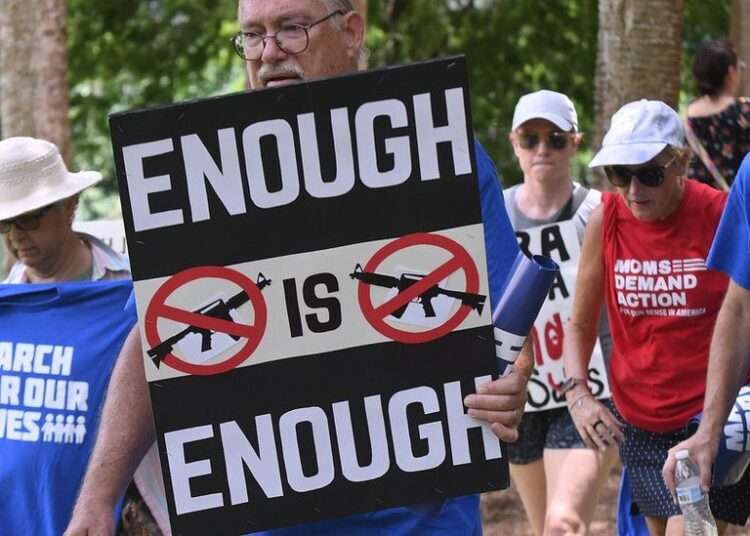 US Gun Control Propsals Given Cautious Welcome 1 Tens of thousands of protesters rallied across the US on Saturday to call for stricter gun laws