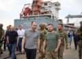 President Zelensky made an unannounced appearance in Odesa amid optimism about the first shipment