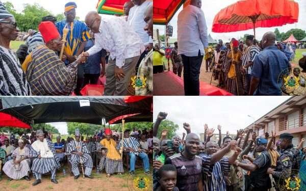 President Akufo-Addo has been conferred with the chieftaincy title of “Yelemanga Naa”, to wit, “Chief of Truth” at a brief durbar in Issa by the Chiefs and people of Daffiama-Bussie-Issa Traditonal Area.