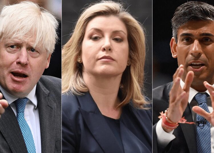 From Left To Right: Boris Johnson, Penny Mordaunt and Rishi Sunak