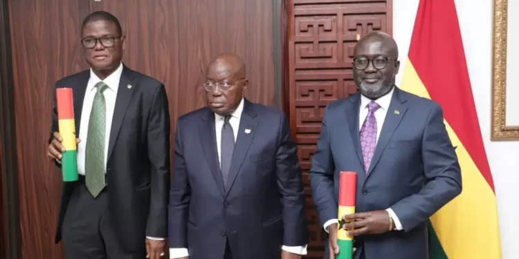 <strong>President Swears In Two New Envoys</strong> 1 President swears in two new convoys.