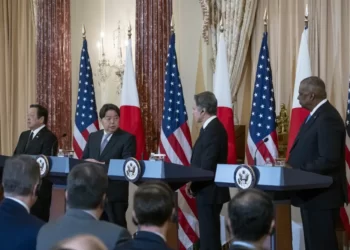 <strong>US And Japan Bolster Their Military Alliance</strong> 5 Japanese Defense Minister Yasukazu Hamada, Japanese Foreign Minister Hayashi Yoshimasa, Secretary of State Antony Blinken, and Secretary of Defense Lloyd Austin, speak during a news conference