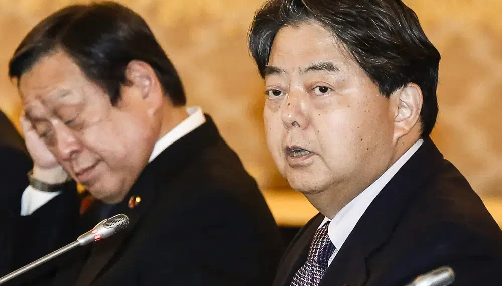 Japan's Foreign Minister Yoshimasa Hayashi, right, and Defense Minister Yasukazu Hamada, second right, attend a bilateral meeting with Indian counterparts in Tokyo on Sept. 8, 2022