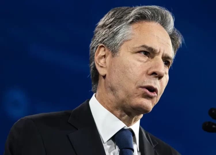 <strong>Blinken To Travel To Middle East</strong> 1 Secretary of State Antony Blinken speaks during The United States Conference of Mayors, Jan. 18, 2023, in Washington.