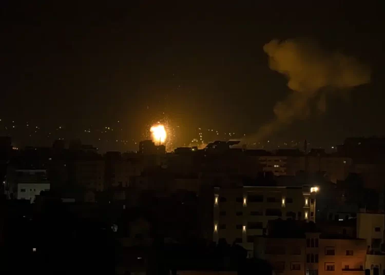 <strong>Gaza Militants Fire Rockets At Israel After West Bank Raid</strong> 1 Fire and smoke rises following an Israeli airstrike in central Gaza Strip, Friday, Jan. 27, 2023.