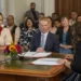 <strong>Hipkins Sworn In As New Zealand’s Prime Minister</strong> 12 Chris Hipkins, center, is sworn in as New Zealand's next Prime Minister and Carmel Sepuloni, left, as Deputy Prime Minister by Governor-General Dame Cindy Kiro, right, at Government House in Wellington, Wednesday, Jan. 25, 2023